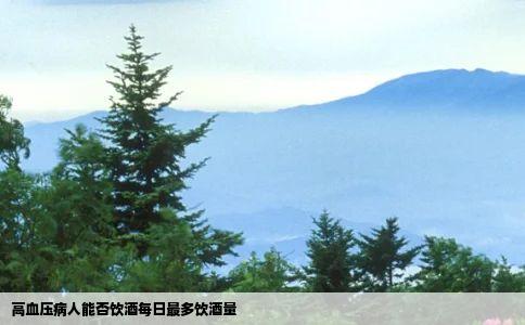高血压病人能否饮酒每日最多饮酒量