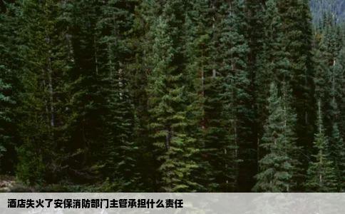 酒店失火了安保消防部门主管承担什么责任