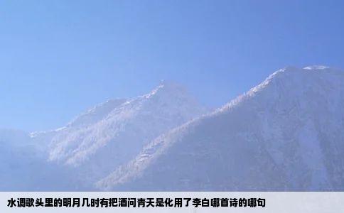 水调歌头里的明月几时有把酒问青天是化用了李白哪首诗的哪句