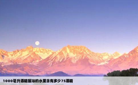 1000毫升酒精擦浴的水里含有多少75酒精