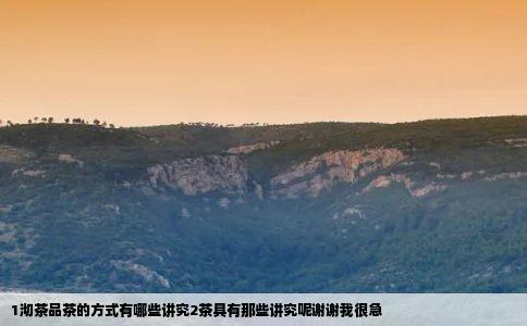 1沏茶品茶的方式有哪些讲究2茶具有那些讲究呢谢谢我很急