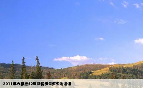 2011年五粮液52度酒价格是多少啊谢谢