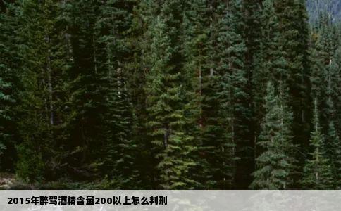 2015年醉驾酒精含量200以上怎么判刑