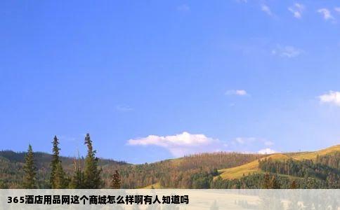 365酒店用品网这个商城怎么样啊有人知道吗