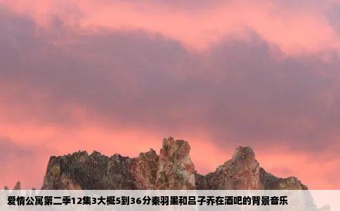 爱情公寓第二季12集3大概5到36分秦羽墨和吕子乔在酒吧的背景音乐