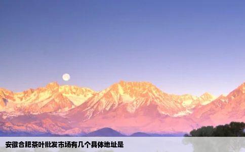 安徽合肥茶叶批发市场有几个具体地址是
