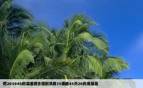 把203045的溶液混合得到浓度35酒精45升20的用量是