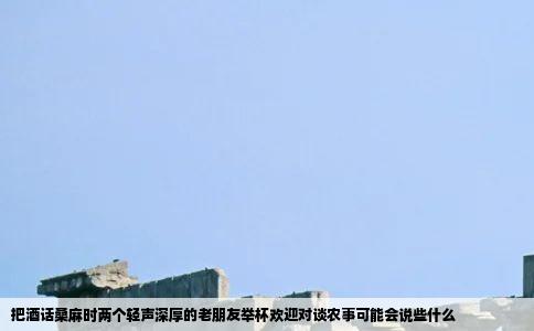 把酒话桑麻时两个轻声深厚的老朋友举杯欢迎对谈农事可能会说些什么