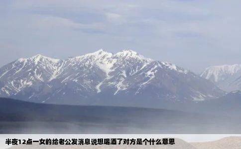 半夜12点一女的给老公发消息说想喝酒了对方是个什么意思