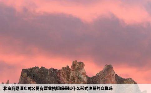北京商隐酒店式公寓有营业执照吗是以什么形式注册的交税吗