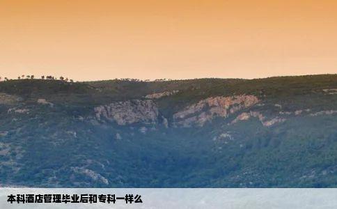 本科酒店管理毕业后和专科一样么