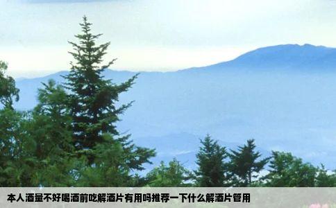 本人酒量不好喝酒前吃解酒片有用吗推荐一下什么解酒片管用