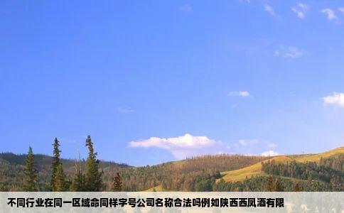 不同行业在同一区域命同样字号公司名称合法吗例如陕西西凤酒有限