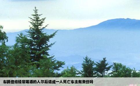 车辆借给经常喝酒的人尔后造成一人死亡车主有责任吗