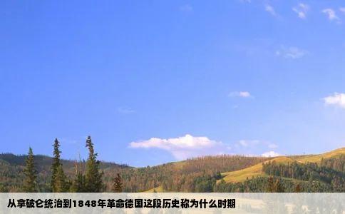 从拿破仑统治到1848年革命德国这段历史称为什么时期