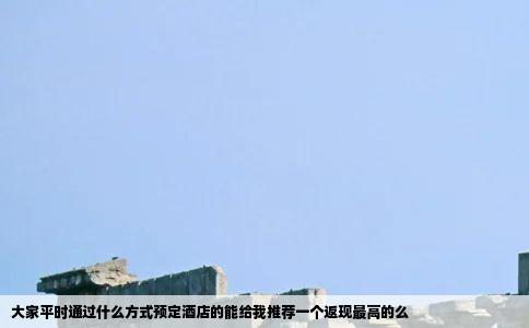 大家平时通过什么方式预定酒店的能给我推荐一个返现最高的么