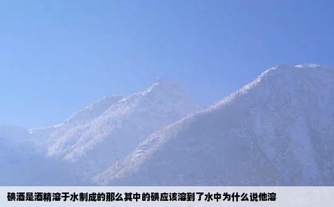 碘酒是酒精溶于水制成的那么其中的碘应该溶到了水中为什么说他溶