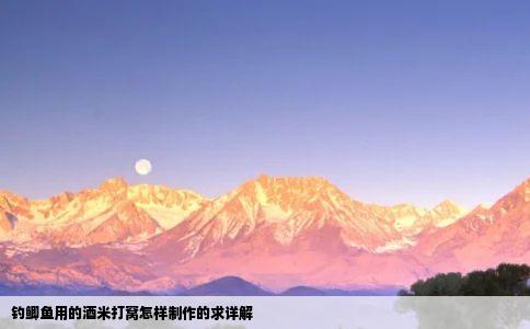 钓鲫鱼用的酒米打窝怎样制作的求详解