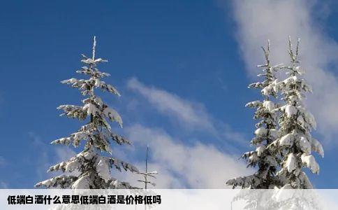 低端白酒什么意思低端白酒是价格低吗