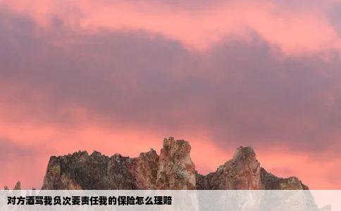 对方酒驾我负次要责任我的保险怎么理赔