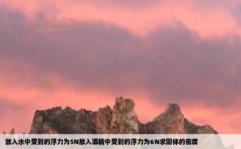 放入水中受到的浮力为5N放入酒精中受到的浮力为6N求固体的密度