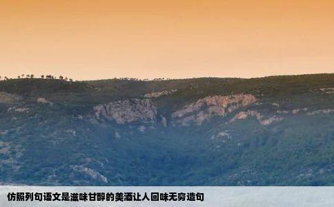 仿照列句语文是滋味甘醇的美酒让人回味无穷造句