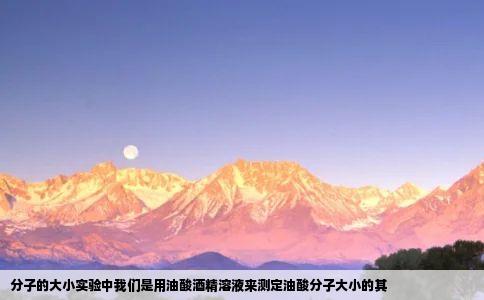 分子的大小实验中我们是用油酸酒精溶液来测定油酸分子大小的其