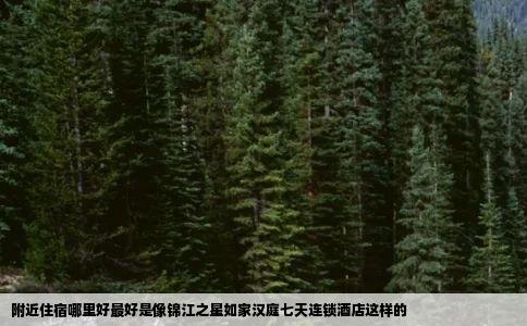 附近住宿哪里好最好是像锦江之星如家汉庭七天连锁酒店这样的
