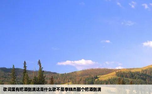歌词里有把酒倒满这是什么歌不是李晓杰那个把酒倒满