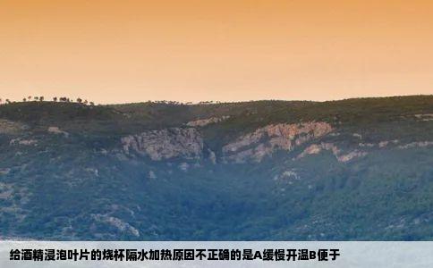 给酒精浸泡叶片的烧杯隔水加热原因不正确的是A缓慢开温B便于