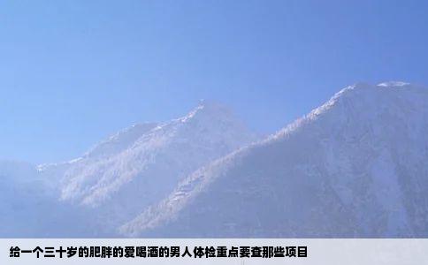 给一个三十岁的肥胖的爱喝酒的男人体检重点要查那些项目