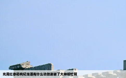 光用红参和枸杞泡酒有什么功效谢谢了大神帮忙啊