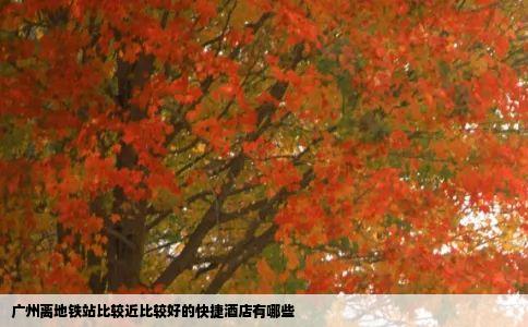 广州离地铁站比较近比较好的快捷酒店有哪些