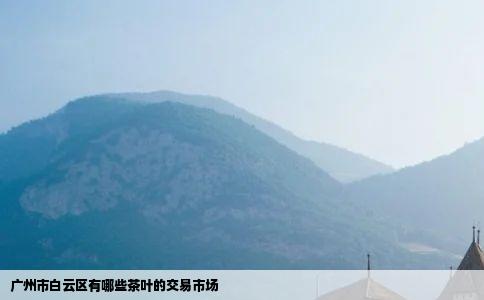 广州市白云区有哪些茶叶的交易市场