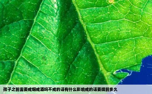 孩子之前需要戒烟戒酒吗不戒的话有什么影响戒的话要提前多久