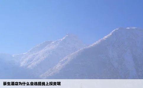 豪生酒店为什么会选择线上投资呢
