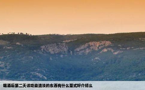 喝酒后第二天该吃些清淡的东西有什么菜式好介绍么