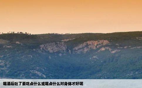喝酒后吐了要吃点什么或喝点什么对身体才好呢