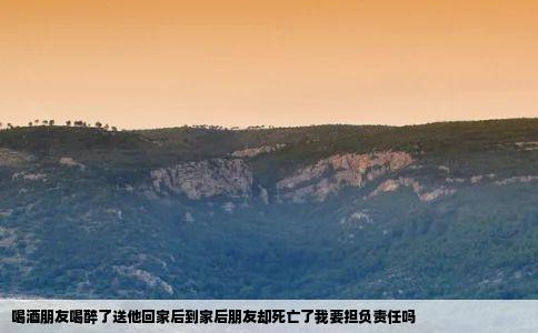 喝酒朋友喝醉了送他回家后到家后朋友却死亡了我要担负责任吗