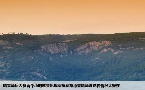 喝完酒后大概两个小时就会出现头痛现象原来喝酒没这种情况大概在