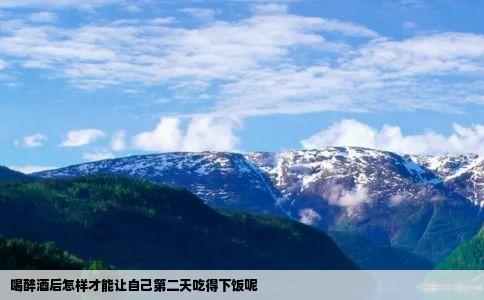 喝醉酒后怎样才能让自己第二天吃得下饭呢