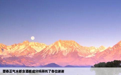 藿香正气水都含酒精成分吗拜托了各位谢谢