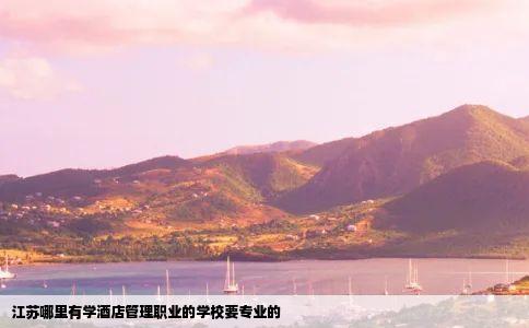 江苏哪里有学酒店管理职业的学校要专业的