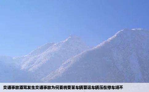 交通事故酒驾发生交通事故为何要将受害车辆营运车辆压在停车场不