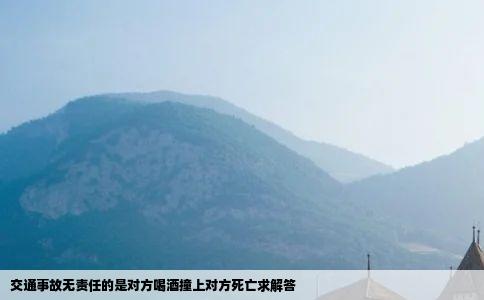 交通事故无责任的是对方喝酒撞上对方死亡求解答