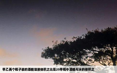 甲乙两个瓶子装的酒精溶液体积之比是25甲瓶中酒精与水的体积之