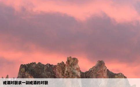 戒酒对联求一副戒酒的对联