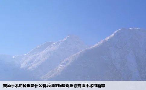 戒酒手术的原理是什么有后遗症吗唐都医院戒酒手术创新举