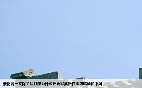 景阳冈一文除了写打虎为什么还要写武松在酒店喝酒和下冈