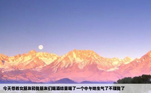 今天带着女朋友和我朋友们喝酒结果喝了一个中午她生气了不理我了